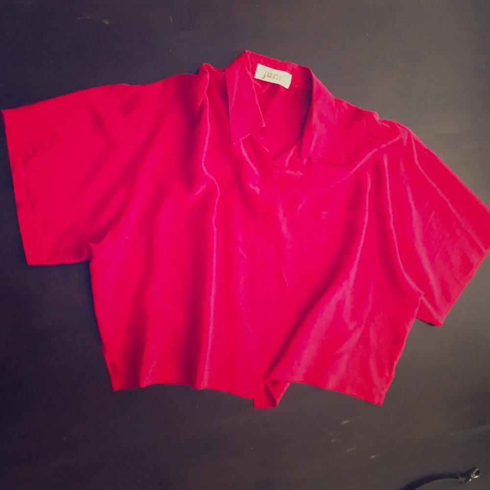 Boxy retro red crop top